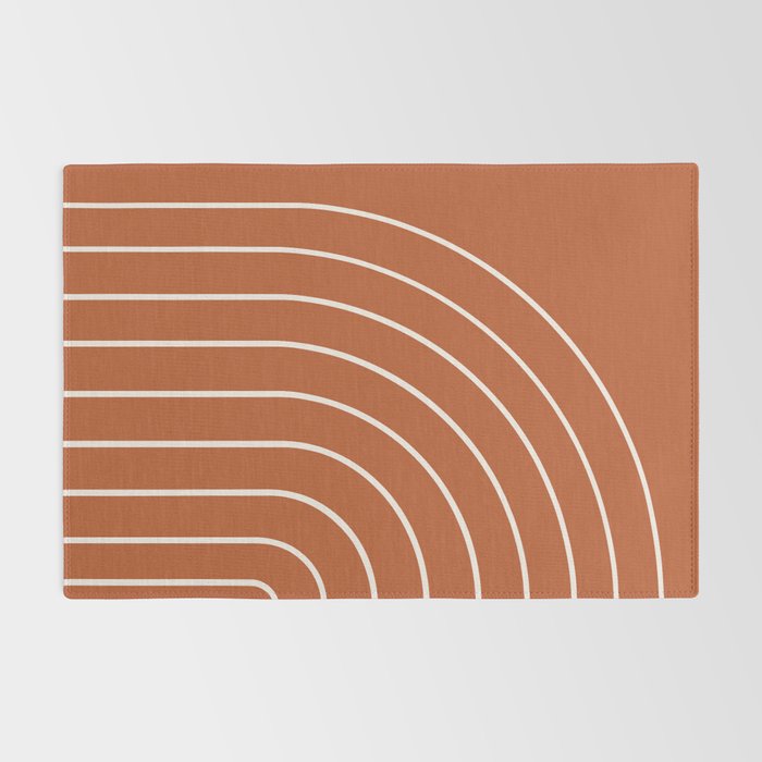 Minimal Arch XX Red Modern Geometric Lines Rug Gallery Image 2