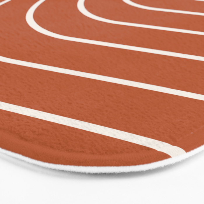Minimal Arch XX Red Modern Geometric Lines Bath Mat Gallery Image 3