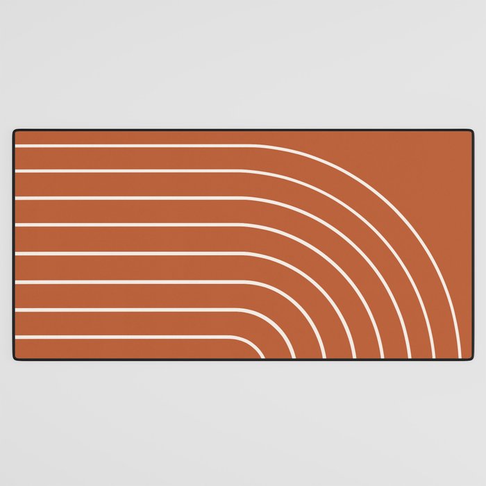 Minimal Arch XX Red Modern Geometric Lines Desk Mat Gallery Image 3