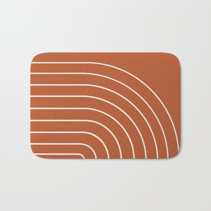 Minimal Arch XX Red Modern Geometric Lines Bath Mat Gallery Image 1