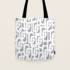 Mid Century Modern Loops Pattern in White and Gray Tote Bag Gallery Image 1