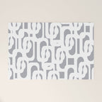 Mid Century Modern Loops Pattern in White and Gray Welcome Mat Gallery Image 1