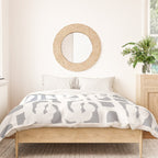 Mid Century Modern Loops Pattern in White and Gray Duvet Cover Gallery Image 3
