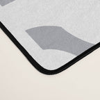 Mid Century Modern Loops Pattern in White and Gray Desk Mat Gallery Image 4