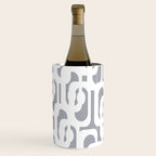 Mid Century Modern Loops Pattern in White and Gray Wine Chiller Gallery Image 2