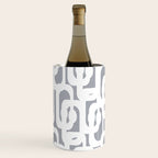 Mid Century Modern Loops Pattern in White and Gray Wine Chiller Gallery Image 1