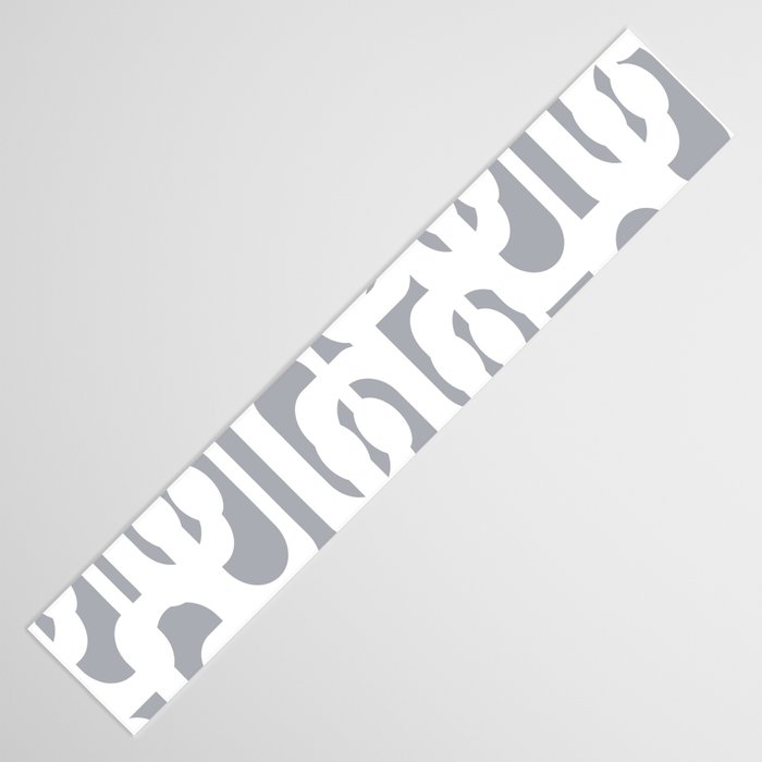 Mid Century Modern Loops Pattern in White and Gray Table Runner Gallery Image 3
