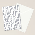 Mid Century Modern Loops Pattern in White and Gray Stationery Card Gallery Image 2