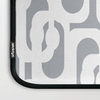 Mid Century Modern Loops Pattern in White and Gray Laptop Sleeve Gallery Image 3