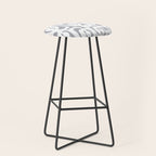Mid Century Modern Loops Pattern in White and Gray Stool Gallery Image 1