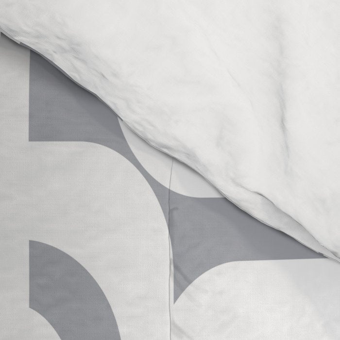Mid Century Modern Loops Pattern in White and Gray Comforter Gallery Image 4