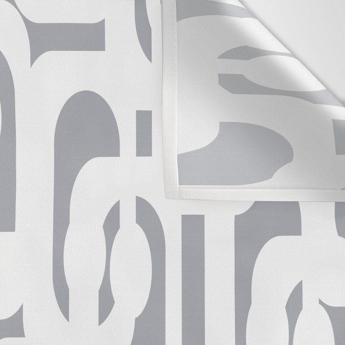 Mid Century Modern Loops Pattern in White and Gray Wall Tapestry Gallery Image 3
