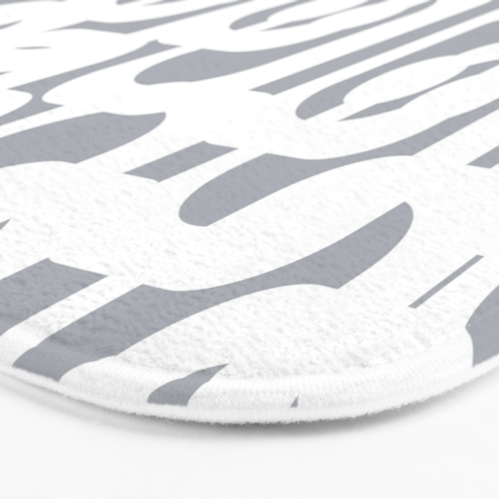 Mid Century Modern Loops Pattern in White and Gray Bath Mat Gallery Image 3