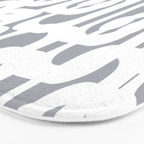 Mid Century Modern Loops Pattern in White and Gray Bath Mat Gallery Image 3