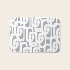 Mid Century Modern Loops Pattern in White and Gray Bath Mat Gallery Image 1