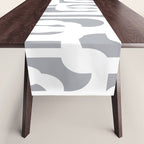 Mid Century Modern Loops Pattern in White and Gray Table Runner Gallery Image 1