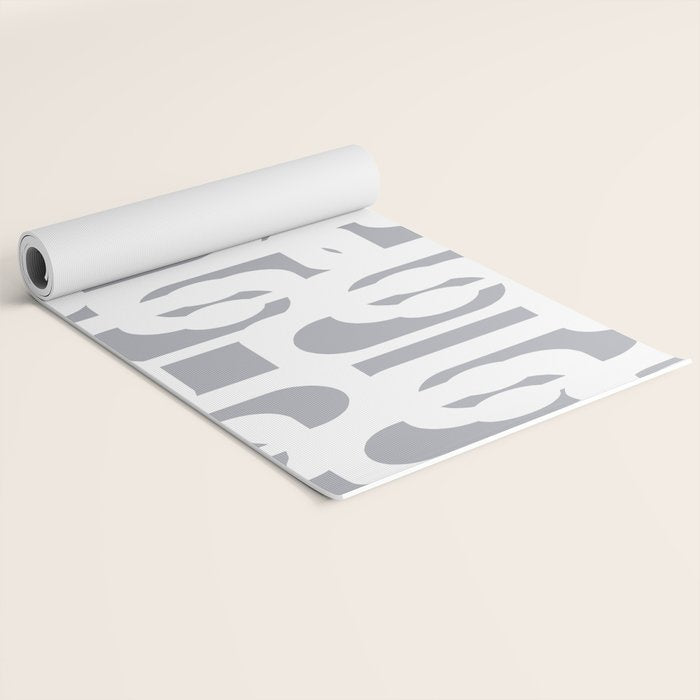 Mid Century Modern Loops Pattern in White and Gray Yoga Mat Gallery Image 2