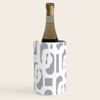 Mid Century Modern Loops Pattern in White and Gray Wine Chiller Gallery Image 3