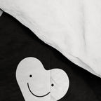 Black and white love heart doodle pattern Comforter Gallery Image 4
