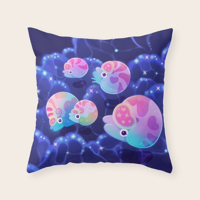 Dreaming nautilus Throw Pillow Gallery Image 6