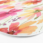 Natural Haze Spring Meadow Cosmos Wildflowers Magenta Red Yellow Bath Mat Gallery Image 3