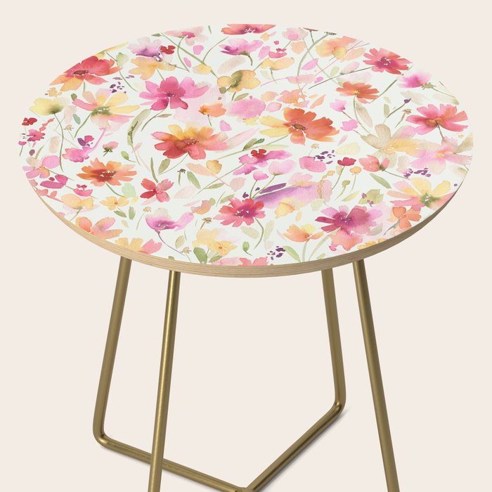 Natural Haze Spring Meadow Cosmos Wildflowers Magenta Red Yellow Side Table Gallery Image 2