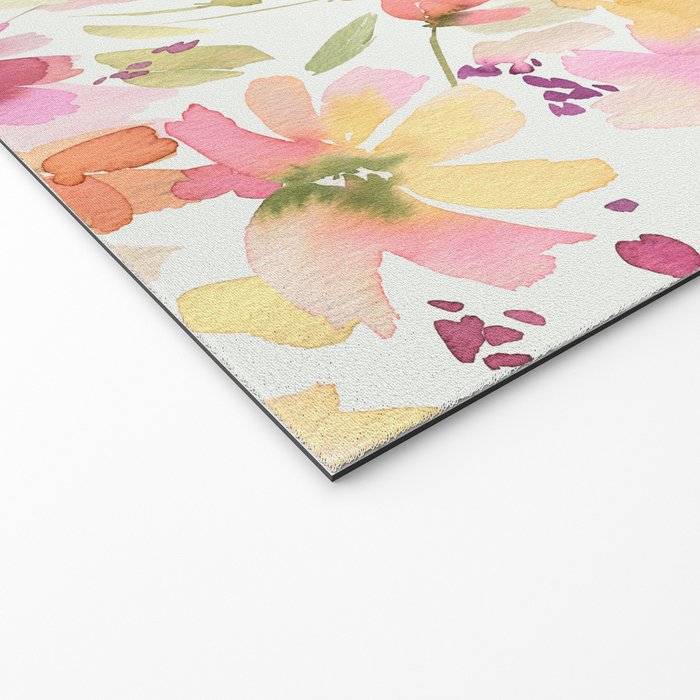 Natural Haze Spring Meadow Cosmos Wildflowers Magenta Red Yellow Welcome Mat Gallery Image 2