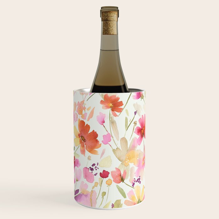 Natural Haze Spring Meadow Cosmos Wildflowers Magenta Red Yellow Wine Chiller Gallery Image 3