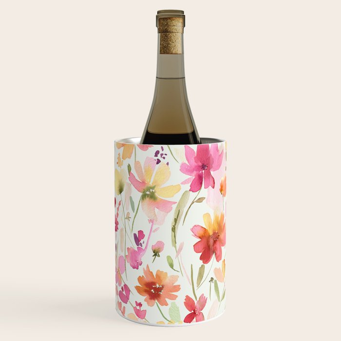Natural Haze Spring Meadow Cosmos Wildflowers Magenta Red Yellow Wine Chiller Gallery Image 2