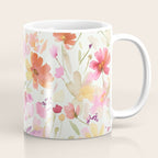 Natural Haze Spring Meadow Cosmos Wildflowers Magenta Red Yellow Coffee Mug Gallery Image 1