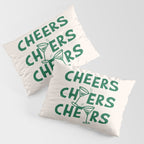 Cheers. Cocktails and Drinks in Green And Linen White Pillow Sham Gallery Image 3
