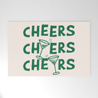 Cheers. Cocktails and Drinks in Green And Linen White Welcome Mat Gallery Image 1