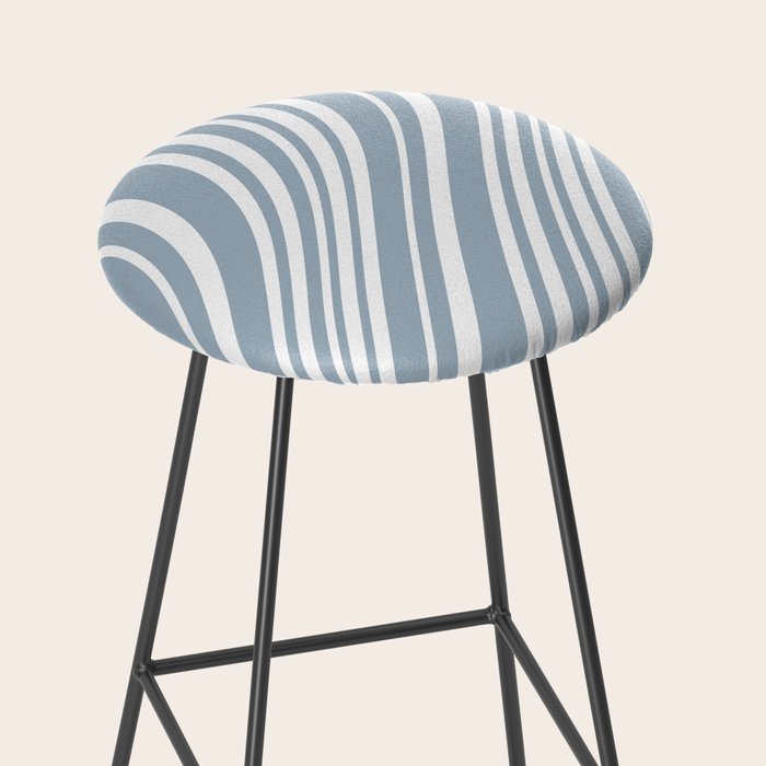 Wavy Stripes XXXVI - Natural Blue  Stool Gallery Image 2