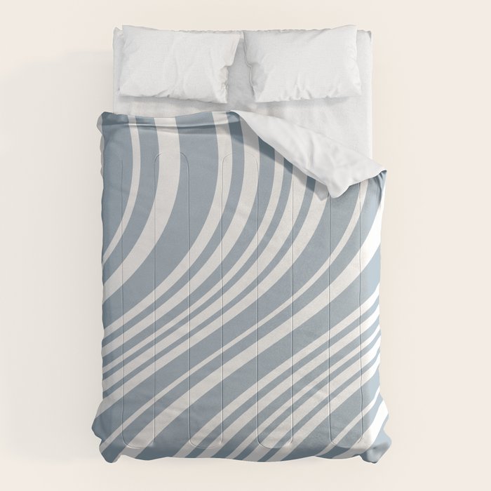 Wavy Stripes XXXVI - Natural Blue  Comforter Gallery Image 1