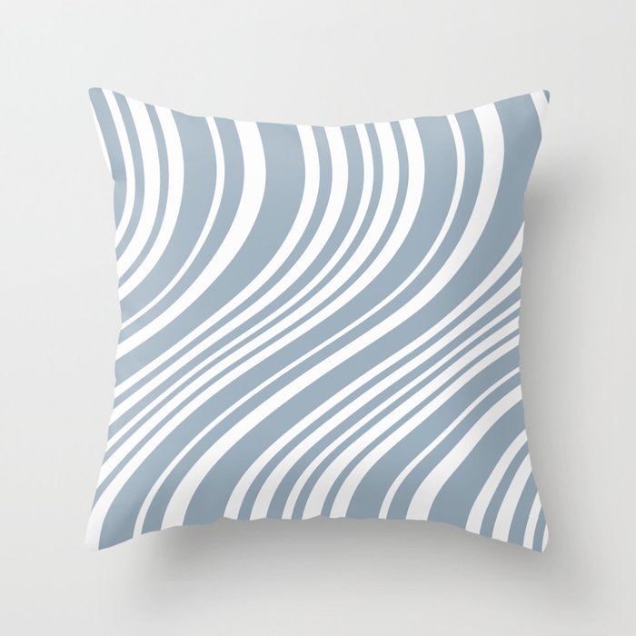 Wavy Stripes XXXVI - Natural Blue  Throw Pillow Gallery Image 6