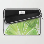 Fresh Lime Citrus Abstract Watercolor Laptop Sleeve Gallery Image 2