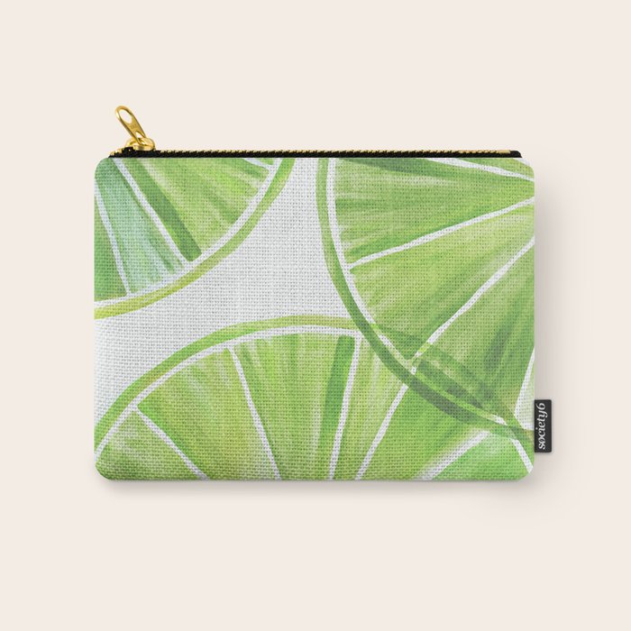 Fresh Lime Citrus Abstract Watercolor Carry All Pouch Gallery Image 1