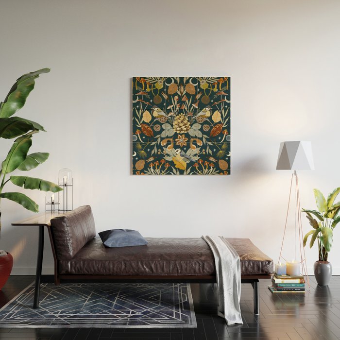 Birds in Autumn Night DP Wood Wall Art Gallery Image 2