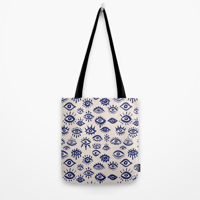 Mystic Eyes â Navy & Cream Tote Bag Gallery Image 2