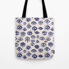 Mystic Eyes â Navy & Cream Tote Bag Gallery Image 1
