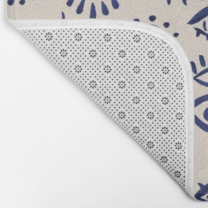Mystic Eyes â Navy & Cream Bath Mat Gallery Image 2