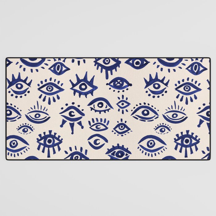 Mystic Eyes â Navy & Cream Desk Mat Gallery Image 3