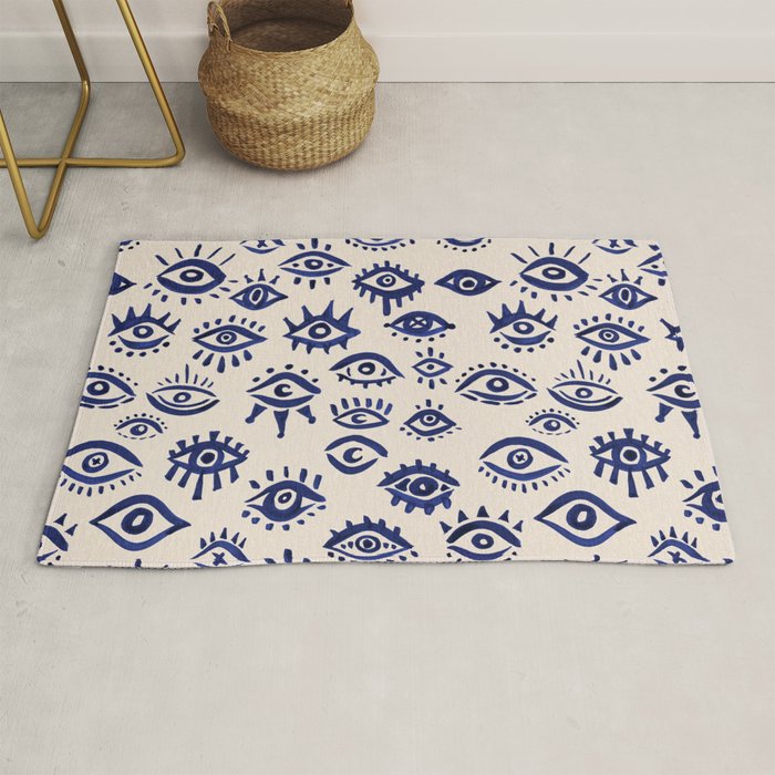 Mystic Eyes â Navy & Cream Rug Gallery Image 1