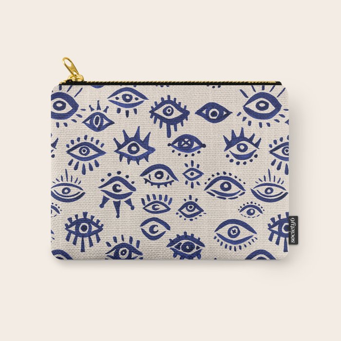 Mystic Eyes â Navy & Cream Carry All Pouch Gallery Image 1