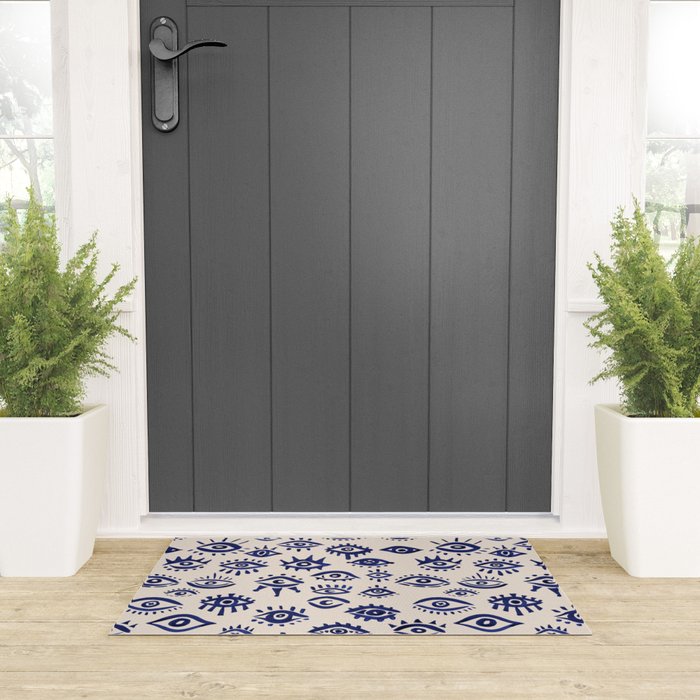Mystic Eyes â Navy & Cream Welcome Mat Gallery Image 3