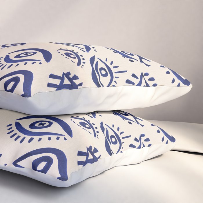 Mystic Eyes â Navy & Cream Pillow Sham Gallery Image 3