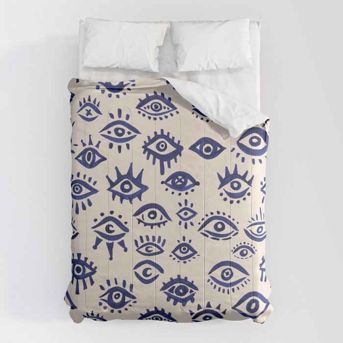 Mystic Eyes â Navy & Cream Comforter Gallery Image 1