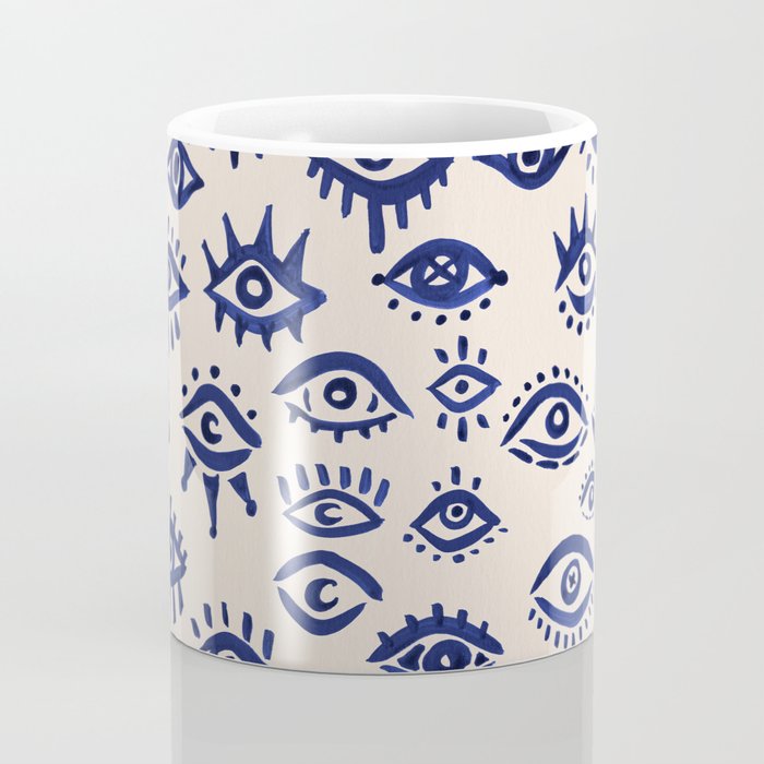 Mystic Eyes â Navy & Cream Coffee Mug Gallery Image 4