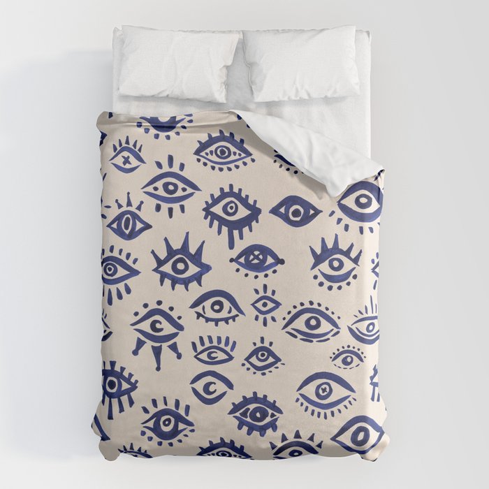 Mystic Eyes â Navy & Cream Duvet Cover Gallery Image 6
