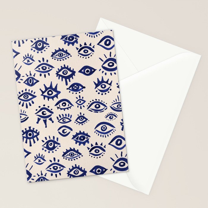 Mystic Eyes â Navy & Cream Stationery Card Gallery Image 2